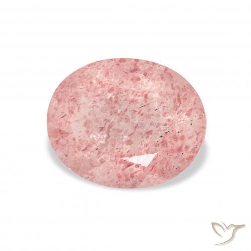 Cuarzo fresa Rosado claro natural de 3.54 ct, Ovalada, Transparente