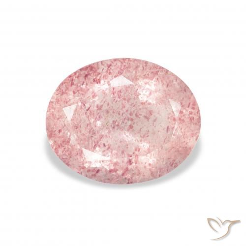 2.95ct Natural Rosado claro cuarzo fresa, Ovalada, Transparente