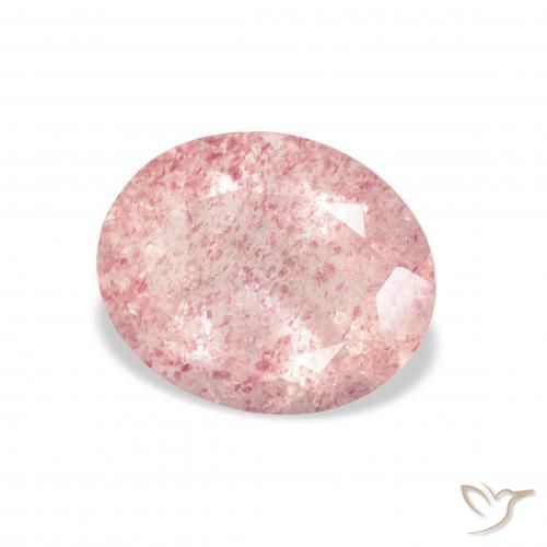 Cuarzo fresa Rosado claro natural de 2.95 ct, Ovalada, Transparente