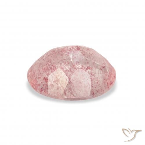 Cuarzo fresa Rosado claro natural de 2.95 ct, Ovalada, Transparente