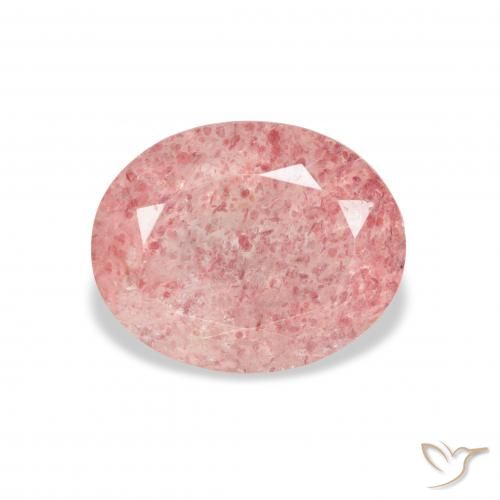 3.36ct Natural Rosado Bubblegum cuarzo fresa, Ovalada, Transparente