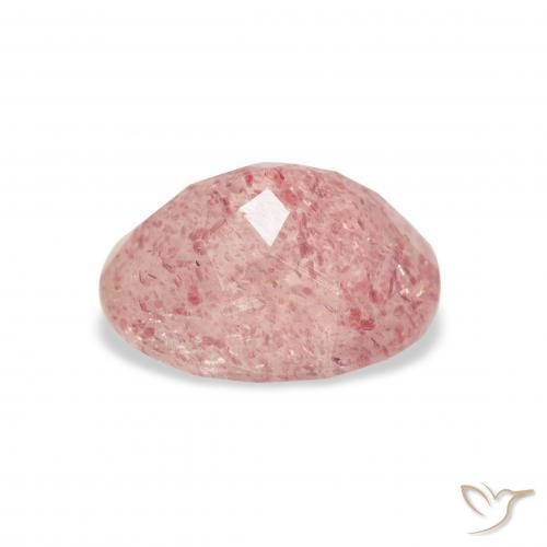 Cuarzo fresa Rosado Bubblegum natural de 3.36 ct, Ovalada, Transparente