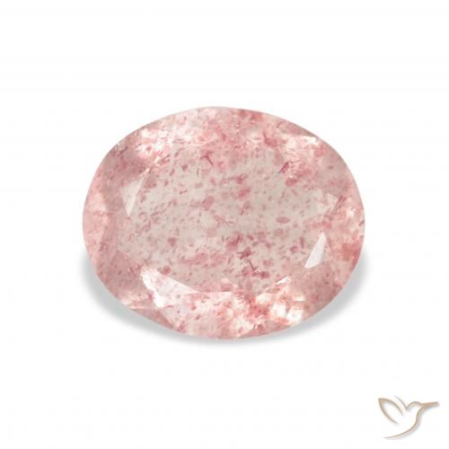 2.78ct Natural Rosado claro cuarzo fresa, Ovalada, Transparente