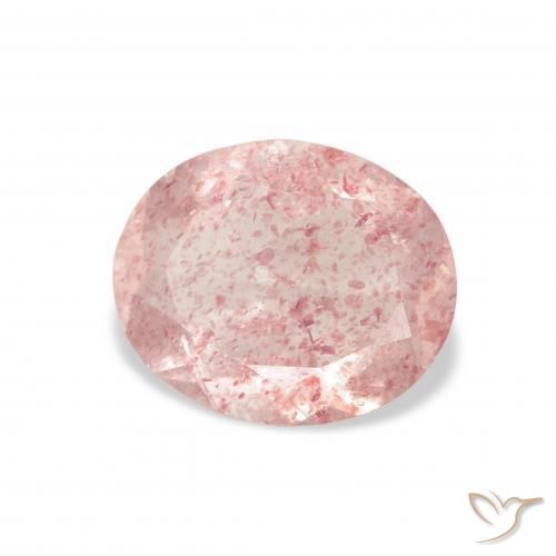 Cuarzo fresa Rosado claro natural de 2.78 ct, Ovalada, Transparente