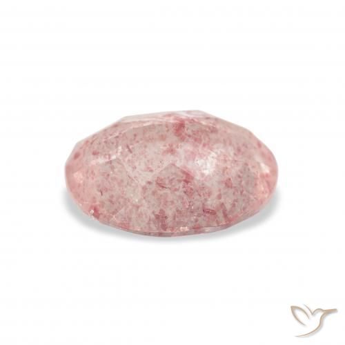 Cuarzo fresa Rosado claro natural de 2.78 ct, Ovalada, Transparente