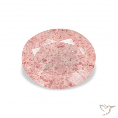 3.76ct Natural Rosado claro cuarzo fresa, Ovalada, Transparente