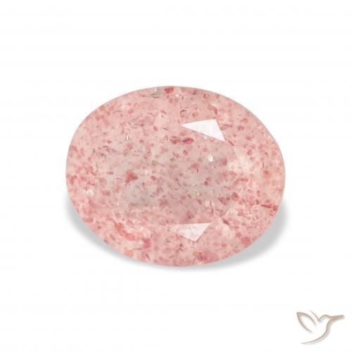 Cuarzo fresa Rosado claro natural de 3.76 ct, Ovalada, Transparente