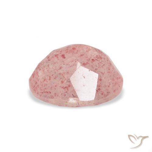Cuarzo fresa Rosado claro natural de 3.76 ct, Ovalada, Transparente