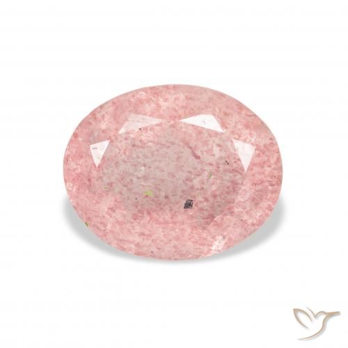 3.47ct Natural Rosado claro cuarzo fresa, Ovalada, Transparente