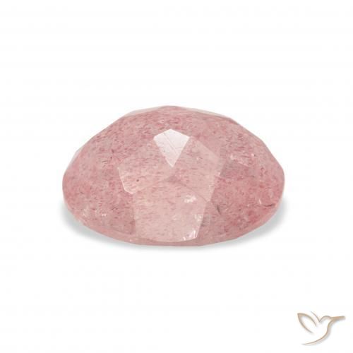 Cuarzo fresa Rosado claro natural de 3.47 ct, Ovalada, Transparente