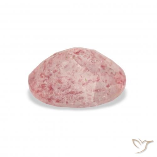 Cuarzo fresa Rosado claro natural de 3.22 ct, Ovalada, Transparente