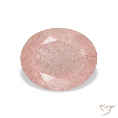3.48ct Natural Rosado medio cuarzo fresa, Ovalada, Transparente