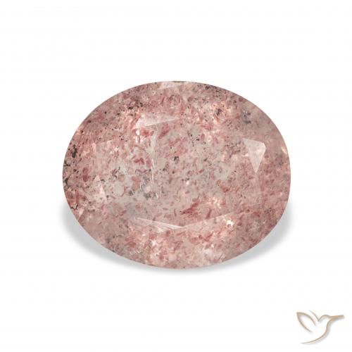 3.21ct Natural Rosado palo de rosa claro cuarzo fresa, Ovalada, Transparente
