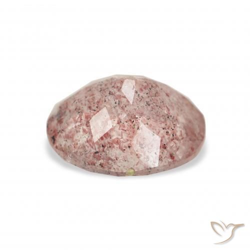 Cuarzo fresa Rosado palo de rosa claro natural de 3.21 ct, Ovalada, Transparente