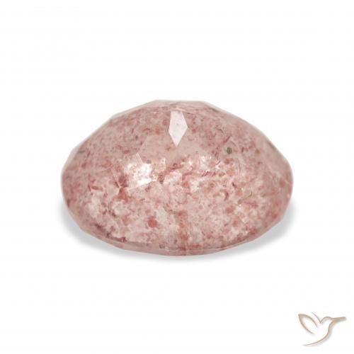 Cuarzo fresa Rosado naranja natural de 3.65 ct, Ovalada, Transparente