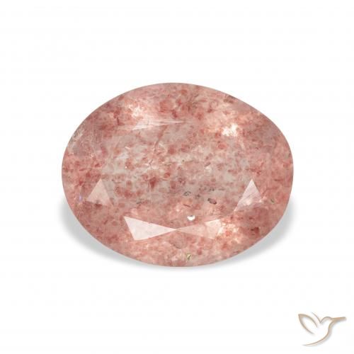 2.94ct Natural Rosado naranja cuarzo fresa, Ovalada, Transparente