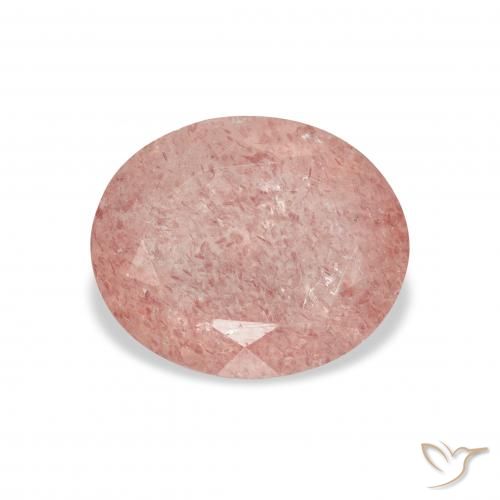 3.68ct Natural Rosado terroso cuarzo fresa, Ovalada, Transparente