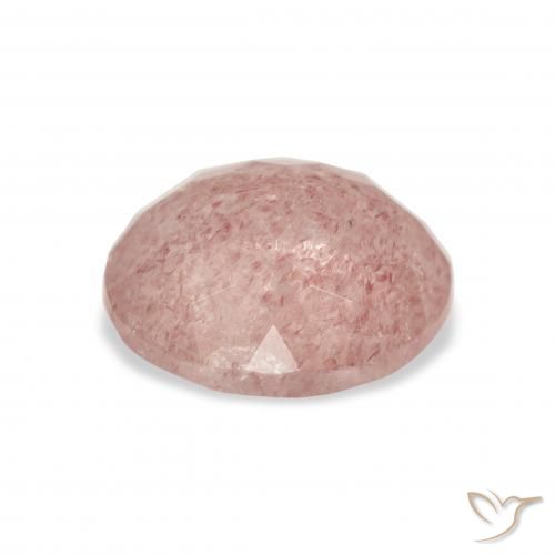 Cuarzo fresa Rosado terroso natural de 3.68 ct, Ovalada, Transparente
