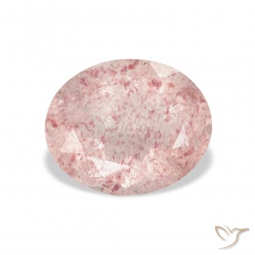 3.42ct Natural Rosado claro cuarzo fresa, Ovalada, Transparente