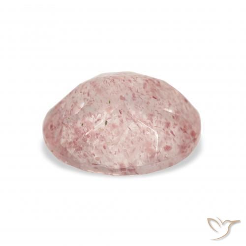 Cuarzo fresa Rosado claro natural de 3.42 ct, Ovalada, Transparente