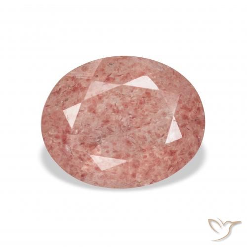 3.38ct Natural Rosado frambuesa cuarzo fresa, Ovalada, Transparente