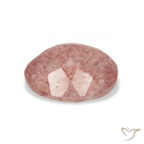 Cuarzo fresa Rosado frambuesa natural de 3.38 ct, Ovalada, Transparente