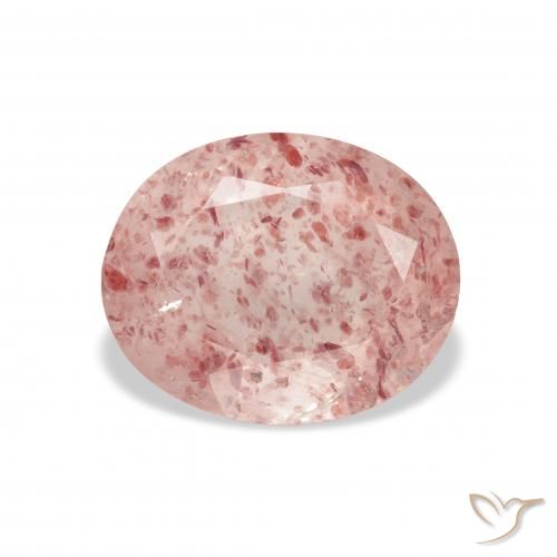 3.64ct Natural Rosado medio cuarzo fresa, Ovalada, Transparente