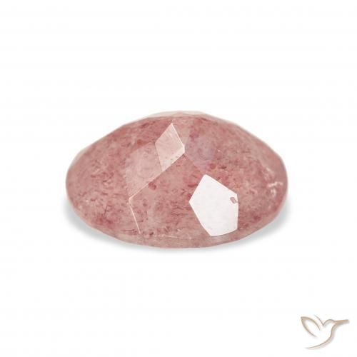 Cuarzo fresa Rosado frambuesa natural de 3.08 ct, Ovalada, Transparente