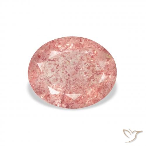 2.97ct Natural Medium Light-Pink cuarzo fresa, Ovalada, Transparente