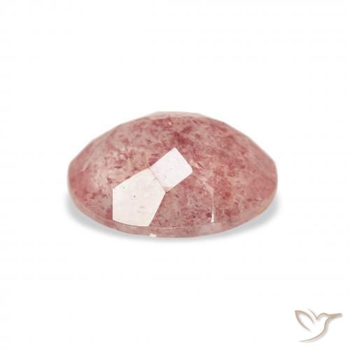 Cuarzo fresa Medium Light-Pink natural de 2.97 ct, Ovalada, Transparente