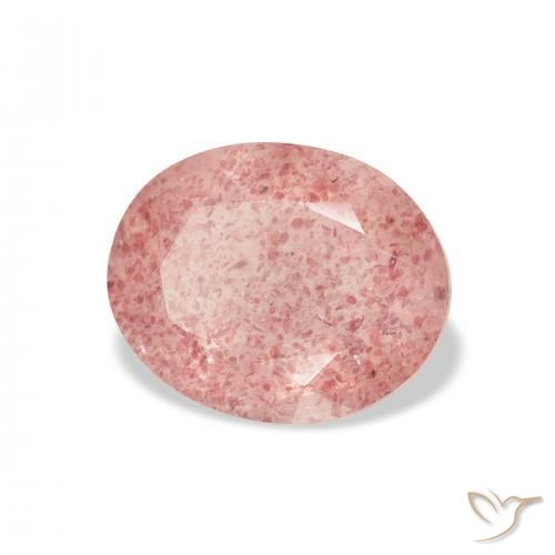 Cuarzo fresa Medium Light-Pink natural de 3.19 ct, Ovalada, Transparente