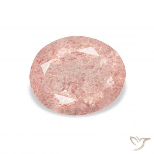 3.09ct Natural Rosado claro cuarzo fresa, Ovalada, Transparente