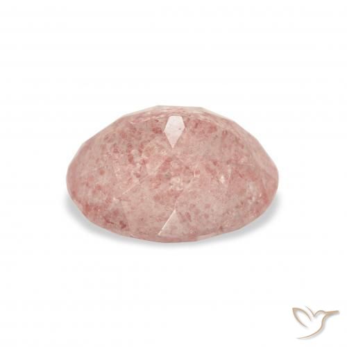 Cuarzo fresa Rosado claro natural de 3.09 ct, Ovalada, Transparente