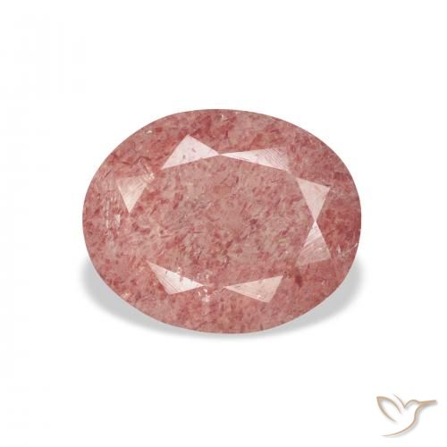 2.95ct Natural Rosado medio cuarzo fresa, Ovalada, Transparente