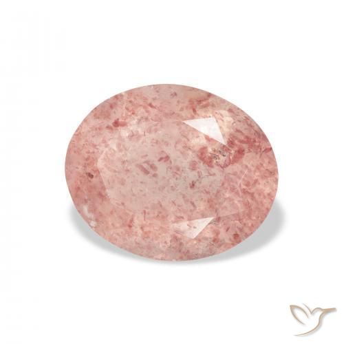 Cuarzo fresa Medium Light-Pink natural de 3.68 ct, Ovalada, Transparente