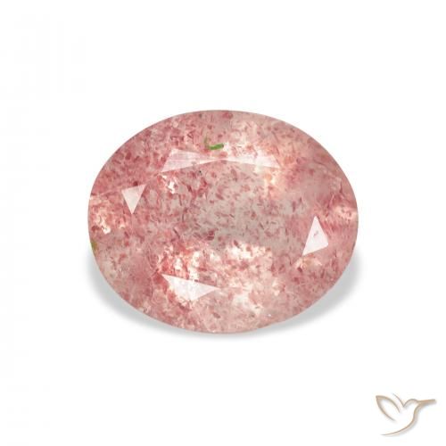 2.98ct Natural Rosado claro cuarzo fresa, Ovalada, Transparente