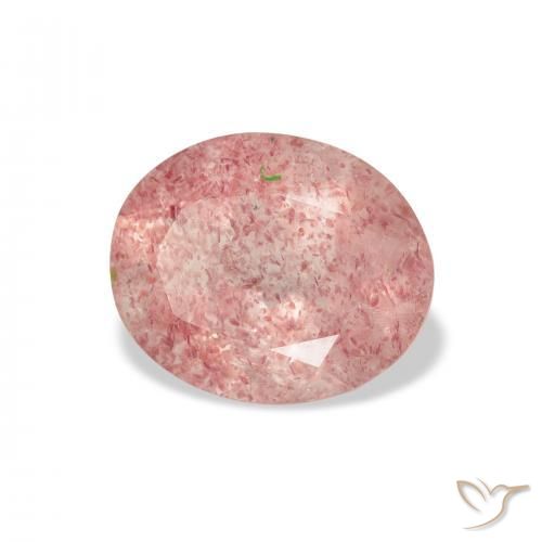 Cuarzo fresa Rosado claro natural de 2.98 ct, Ovalada, Transparente