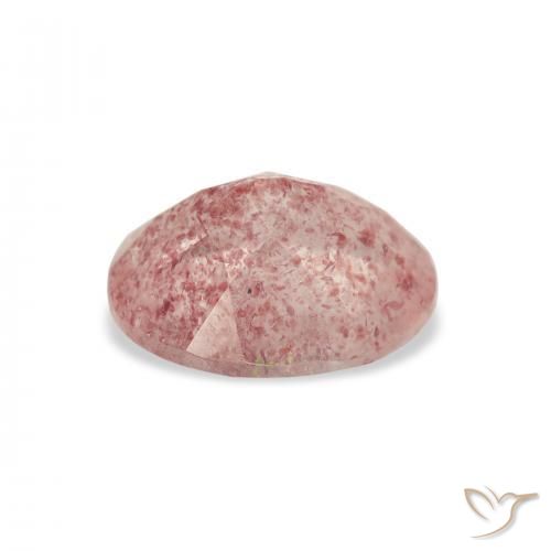 Cuarzo fresa Rosado claro natural de 2.98 ct, Ovalada, Transparente