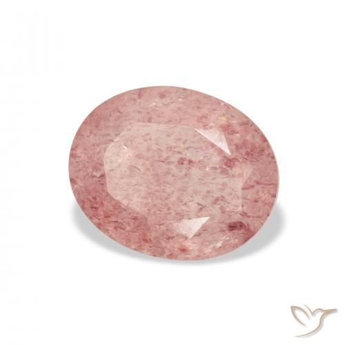 Cuarzo fresa Rosado claro natural de 2.90 ct, Ovalada, Transparente