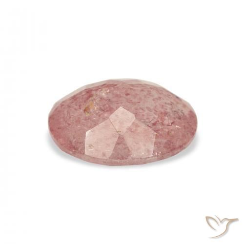 Cuarzo fresa Rosado claro natural de 2.90 ct, Ovalada, Transparente