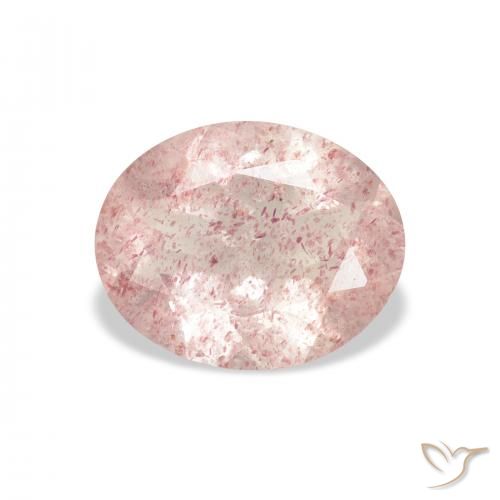 2.74ct Natural Rosado naranja cuarzo fresa, Ovalada, Transparente