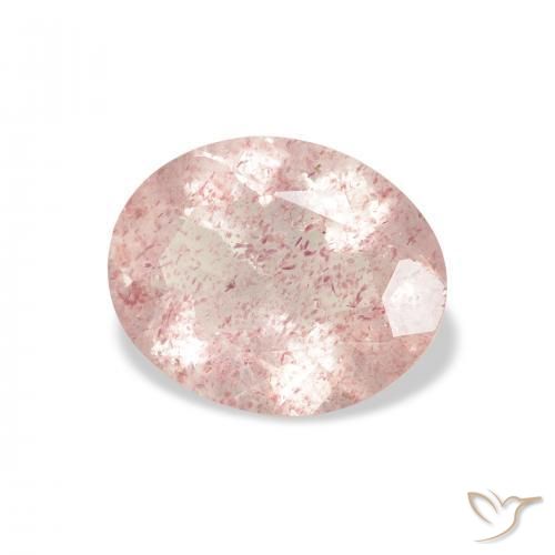 Cuarzo fresa Rosado naranja natural de 2.74 ct, Ovalada, Transparente