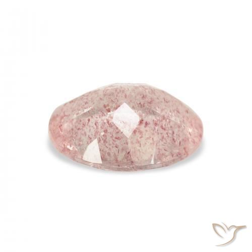 Cuarzo fresa Rosado naranja natural de 2.74 ct, Ovalada, Transparente