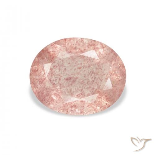 2.84ct Natural Rosado claro cuarzo fresa, Ovalada, Transparente