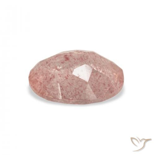 Cuarzo fresa Rosado claro natural de 2.84 ct, Ovalada, Transparente