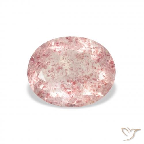 2.96ct Natural Rosado medio cuarzo fresa, Ovalada, Transparente