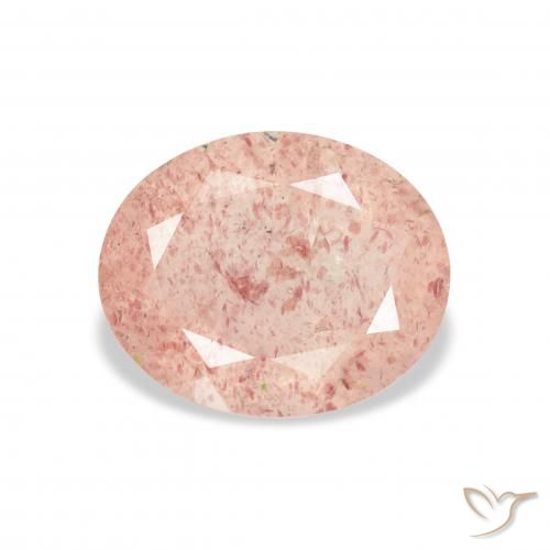 3.09ct Natural Rosado claro cuarzo fresa, Ovalada, Transparente