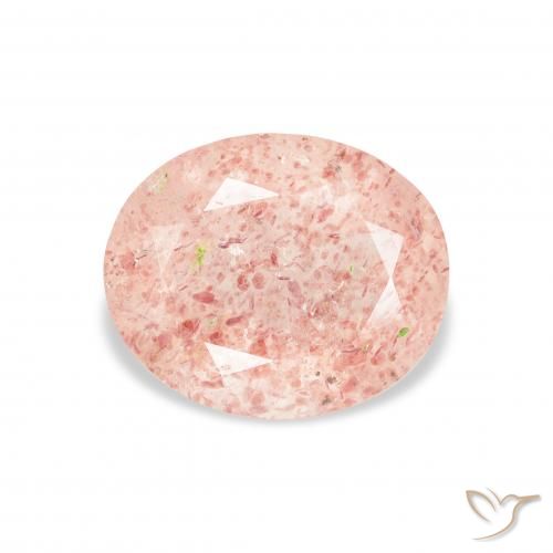 3.17ct Natural Rosado claro cuarzo fresa, Ovalada, Transparente
