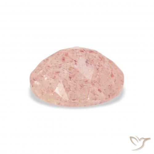 Cuarzo fresa Rosado claro natural de 3.17 ct, Ovalada, Transparente