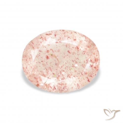 2.91ct Natural Rosado claro cuarzo fresa, Ovalada, Transparente
